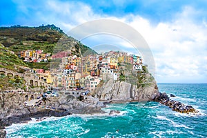 Manarola, a village in the Cinque Terre, italy