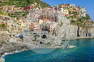 Manarola village , Cinque terre National Park in summer. Liguria. Italy