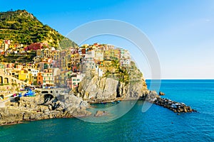 Manarola village in cinque terre region of Italy....IMAGE