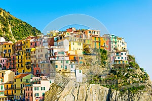 Manarola village in cinque terre region of Italy....IMAGE