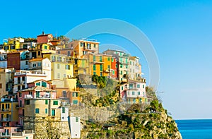 Manarola village in cinque terre region of Italy....IMAGE