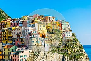 Manarola village in cinque terre region of Italy....IMAGE