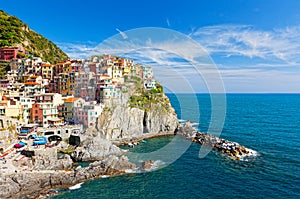 Manarola village on cliff rocks