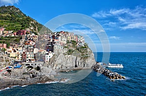 Manarola village on cliff rocks