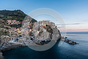 Manarola village coastline in Cinque terre, Italy