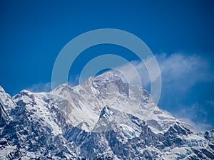 Manaslu mountain scenery in Himalayas Nepal