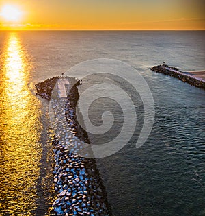 Manasquan inlet at sunset photo