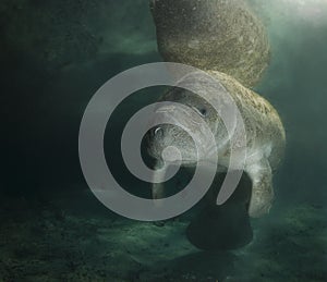 Manatee Reflection Portrait