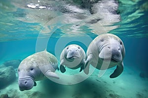 manatees in warmer, shrinking marine habitats photo