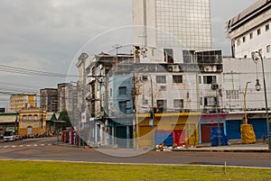 Manaus, Amazonas, Brazil: Street and houses in the port city of Manaus