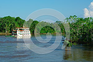 MANAUS, BR - CIRCA AUGUST 2011 - Boat on the Amazon river circa