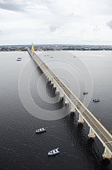 Manaus-Iranduba bridge over Negro river.