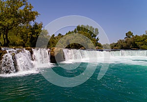 Manavgat waterfall on the river of the same name.