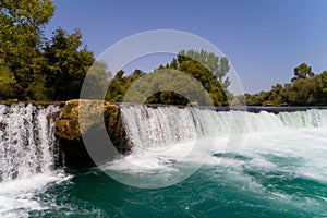 Manavgat waterfall on the river of the same name.