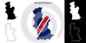 Manawatu-Wanganui outline map photo
