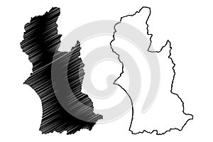 Manawatu-Wanganui Region Regions of New Zealand, North Island map vector illustration, scribble sketch Manawatu Wanganui map photo