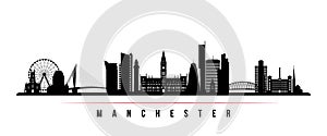 Manchester city skyline horizontal banner.