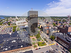 Manchester downtown aerial view, NH, USA