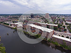 Manchester downtown aerial view, NH, USA