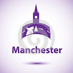 Manchester England, detailed silhouette. Trendy vector illustration