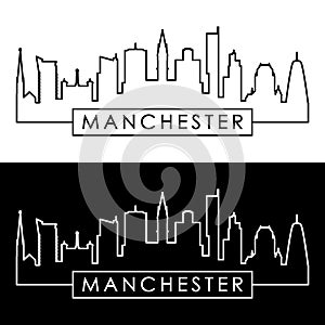 Manchester skyline. Linear style.