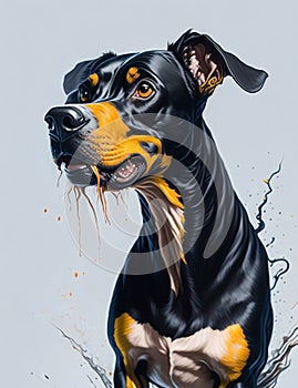 Manchester Terrier Dog white background Splash Art 1