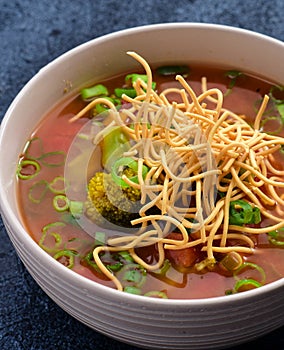 Big bowl of soup- manchow soup photo