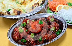 Manchurian with Naan bread