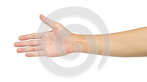 Mand hand on white background, health care and medical photo
