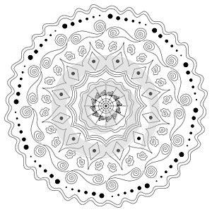 Mandala antistress. Beautiful doodle mandala. Ethnic decorative elements. Islam, Arabic, Indian, ottoman motifs.