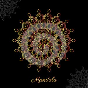 Mandala Art / Gold Mandala / Wall Art/ Flower Mandala /peacock mandala