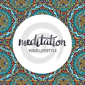 Mandala backgraund.Vector decorative template. Hand drawn background. Vector poster photo