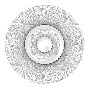 Mandala. Black on white background decorative element. Circular geometric abstract line art. Illustration of pattern for.