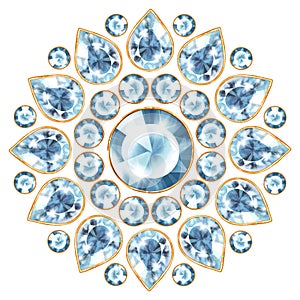 Mandala with blue gems