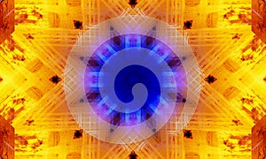 Mandala | Blue and orange geometric pattern