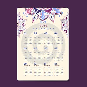 Mandala calendar mockup