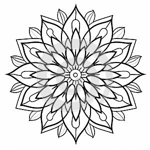 Elegant Flower Mandala Pattern: Printable Inspired By Jzef Mehoffer And Ephraim Moses Lilien photo