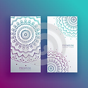 Mandala card design banners set