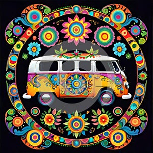 Mandala circle hippie hipster culture free love travel lifestyle