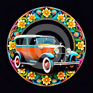 Mandala circle old jalopy tour travel america car circular life