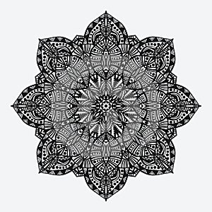 Mandala. circular geometric monochrome pattern