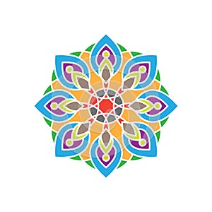 Mandala color vector design template illustration