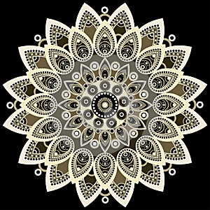 Mandala colorful. East, ethnic design, oriental pattern, round ornament. For use in fabric decor, , print, tattoo