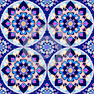 Mandala. Colorful mandala pattern colored seamless background