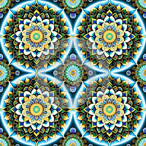 Mandala. Colorful mandala pattern colored seamless background