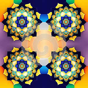 Mandala. Colorful mandala pattern colored seamless background