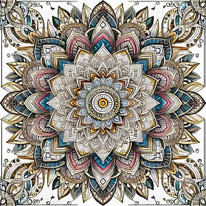 Mandala Coloring A intricately designed mandala coloring pag photo