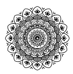 Mandala coloring with think lines, para colorear photo