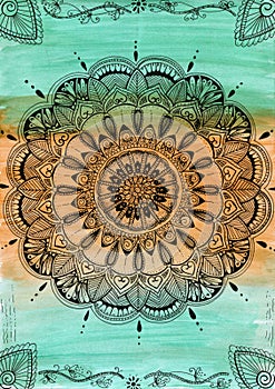 Mandala con detalles florales photo