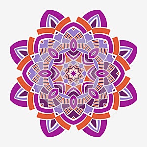 Mandala. Creative circular ornament. Round symmetrical pattern. Vintage decorative elements.